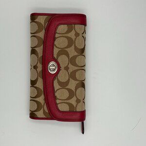 Coach turnlock full size wallet with checkbook cover